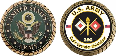 U.S. Army MOS 25C Radio Operator-Maintainer Challenge Coin