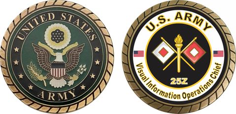U.S. Army MOS 25Z Visual Information Operations Chief Challenge Coin