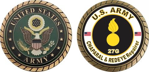 U.S. Army MOS 27G CHAPARAL and REDEYE Repairer Challenge Coin