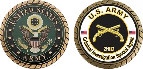 U.S. Army MOS 31D CID Special Agent Challenge Coin