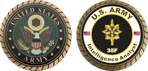 U.S. Army MOS 35F Intelligence Analyst Challenge Coin