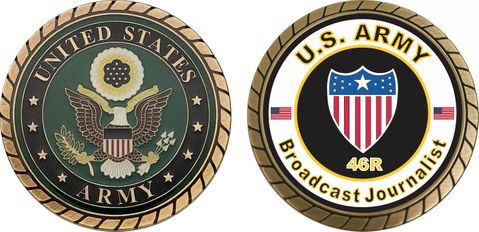U.S. Army MOS 46R Broadcasting Journalist Challenge Coin