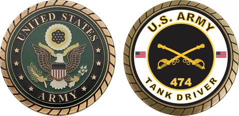U.S. Army MOS 474 Tank Driver Challenge Coin