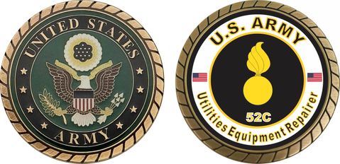U.S. Army MOS 52C Utilities Equipment Repairer Challenge Coin
