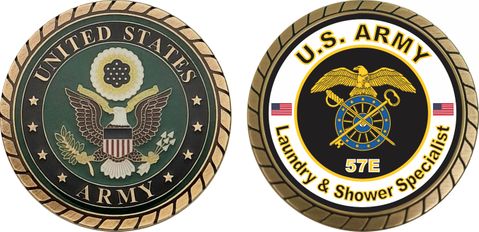 U.S. Army MOS 57E Laundry and Shower Specialist Challenge Coin