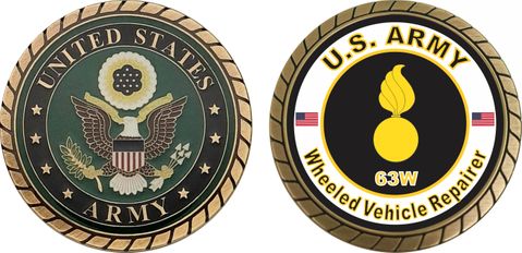 U.S. Army MOS 63W Wheeled Vehicle Repairer Challenge Coin