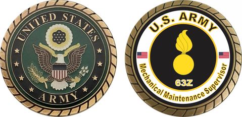 U.S. Army MOS 63Z Mechanical Maintenance Supervisor Challenge Coin