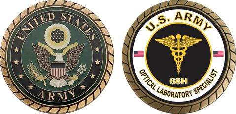 U.S. Army MOS 68H Optical Laboratory Specialist Challenge Coin