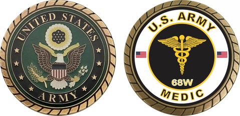 U.S. Army MOS 68W Medic Challenge Coin