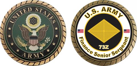 U.S. Army MOS 73Z Finance Senior Sergeant Challenge Coin