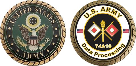 U.S. Army MOS 74A10 Data Processing Challenge Coin