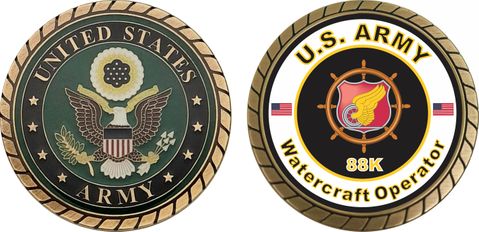 U.S. Army MOS 88K Watercraft Operator Challenge Coin
