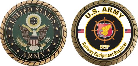 U.S. Army MOS 88P Railway Equipment Repairer Challenge Coin