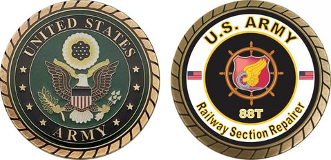 U.S. Army MOS 88T Railway Section Repairer Challenge Coin