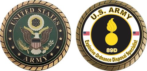 U.S. Army MOS 89D Explosive Ordnance Disposal Specialist Challenge Coin