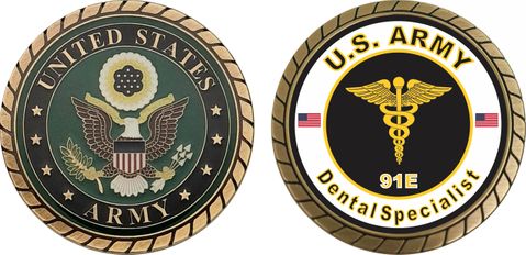 U.S. Army MOS 91E Dental Specialist Challenge Coin