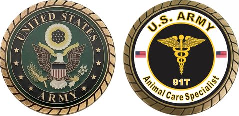 U.S. Army MOS 91T Animal Care Specialist Challenge Coin
