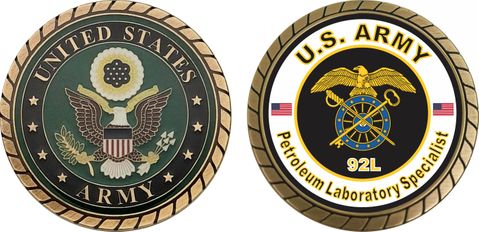 U.S. Army MOS 92L Petroleum Laboratory Specialist Challenge Coin