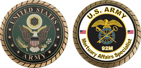 U.S. Army MOS 92M Mortuary Affairs Specialist Challenge Coin