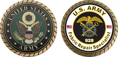U.S. Army MOS 92S Fabric Repair Specialist Challenge Coin