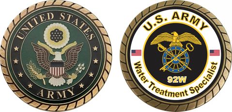U.S. Army MOS 92W Water Treatment Specialist Challenge Coin