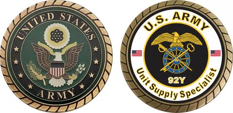 U.S. Army MOS 92Y Unit Supply Specialist Challenge Coin