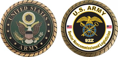U.S. Army MOS 92Z Senior Noncommissioned Logistician Challenge Coin