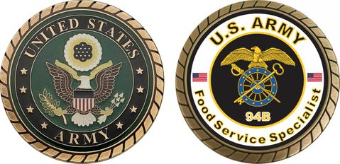 U.S. Army MOS 94B Food Service Specialist Challenge Coin