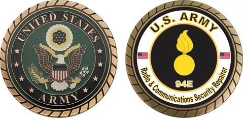 U.S. Army MOS 94E Radio & Communications Security Repairer Challenge Coin
