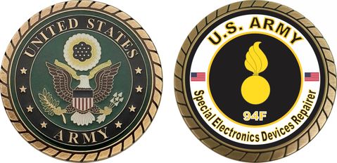 U.S. Army MOS 94F Special Electronics Devices Repairer Challenge Coin