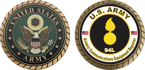 U.S. Army MOS 94L Avionic Communications Equipment Repairer Challenge Coin