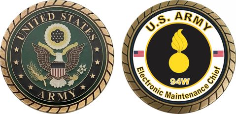 U.S. Army MOS 94W Electronic Maintenance Chief Challenge Coin