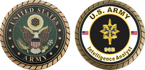 U.S. Army MOS 96B Intelligence Analyst Challenge Coin