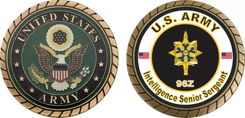 U.S. Army MOS 96Z Intelligence Senior Sergeant Challenge Coin