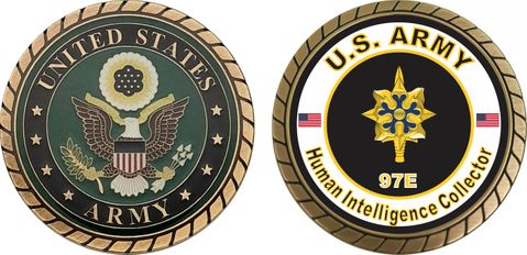U.S. Army MOS 97E Human Intelligence Collector Challenge Coin