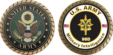 U.S. Army MOS 98D Military Intelligence Challenge Coin