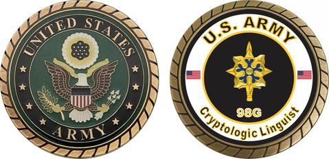 U.S. Army MOS 98G Cryptologic Linguist Challenge Coin