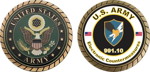 U.S. Army MOS 991 Electronic Countermeasures Challenge Coin