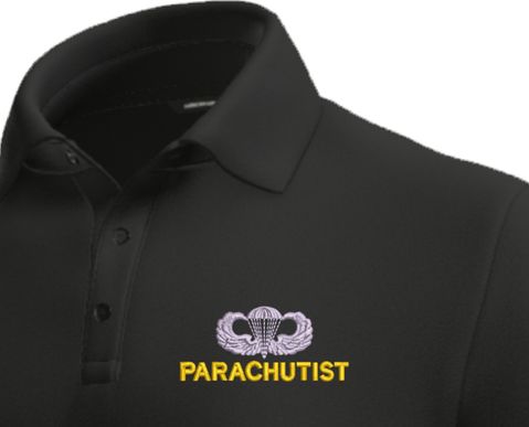 U.S. Army Parachutist Jump Wings Moisture Wicking Polo