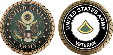 U.S. Army Private First Class Veteran Challenge Coin