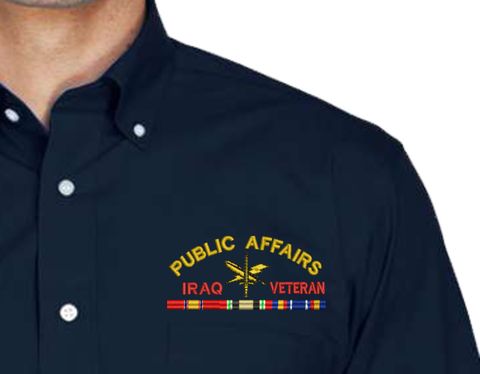 U.S. Army Public Affairs Iraq Veteran Embroidered Dress Shirt