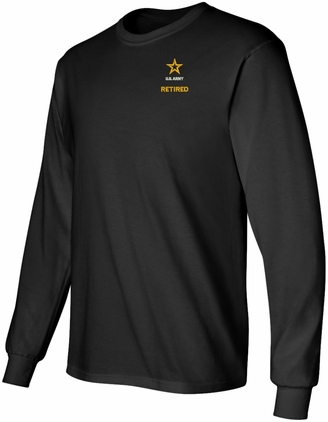 U.S. Army Retired Black Long Sleeve T-Shirt 3X-Large
