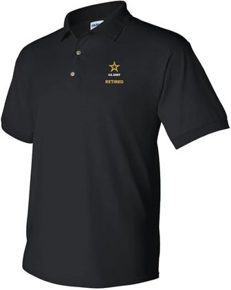 U.S. Army Retired Black 50/50 Polo X-Large