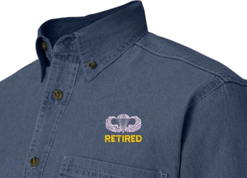 U.S. Army Retired Jump Wings Denim Shirt