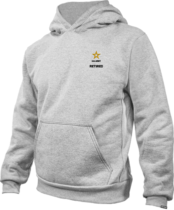 U.S. Army Retired Heavy Weight Fleece Hoodie (Free WSI Socks with Purchase)