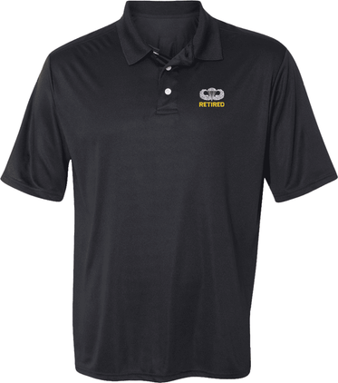 U.S. Army Retired Jump Wings Moisture Wicking Polo