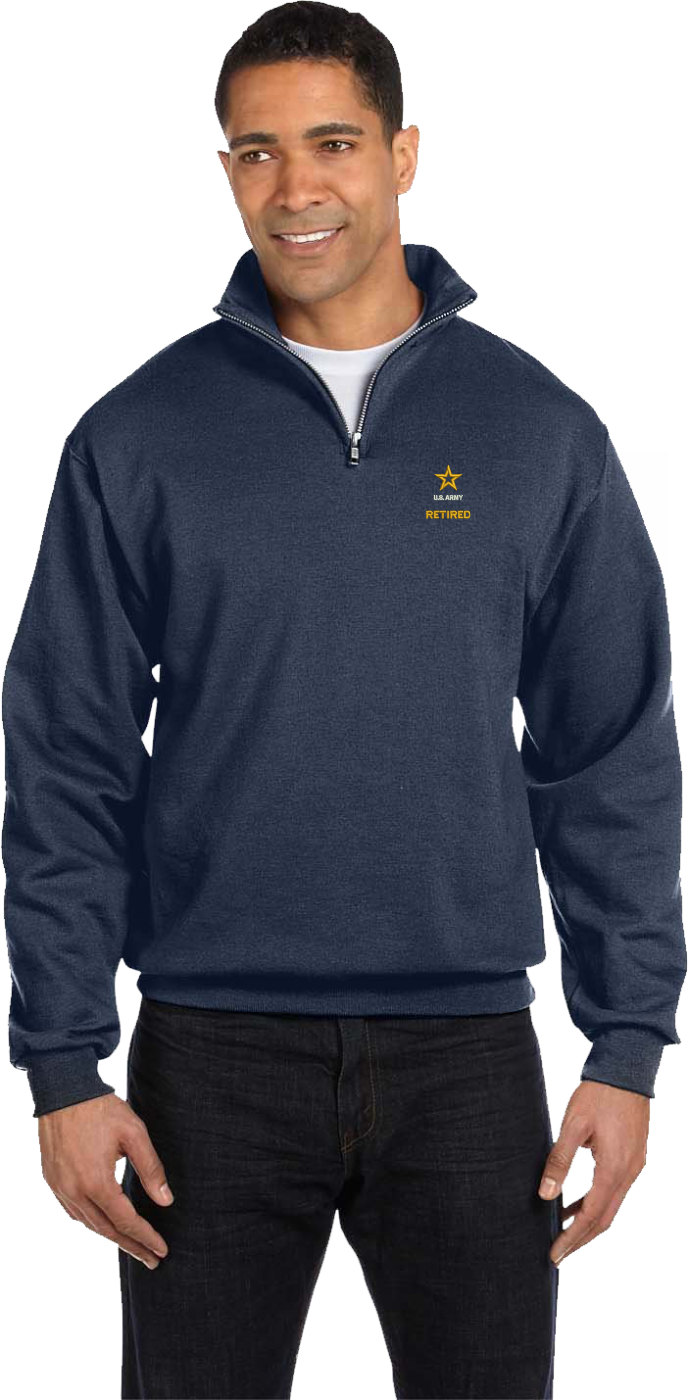 Army Retired Embroidered Quarter-Zip Pullover