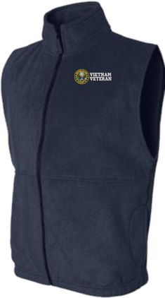 U.S Army Seal Vietnam Veteran Navy Blue Fleece Vest 3X-Large
