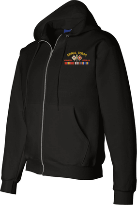 U.S. Army Signal Corps Afghanistan Veteran Zippered Hoodie