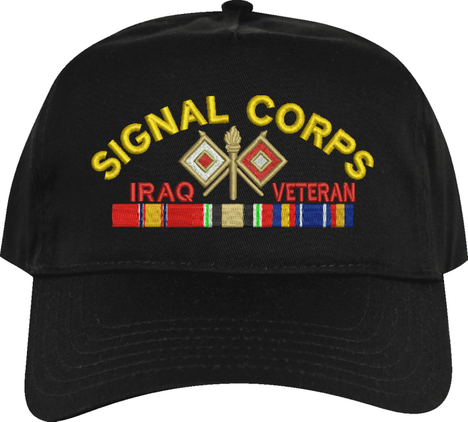 U.S. Army Signal Corps Iraq Veteran Embroidered Cap
